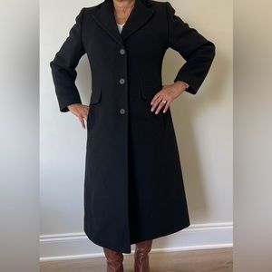 Albert Nipon Black 1 Petite 100% Wool Coat